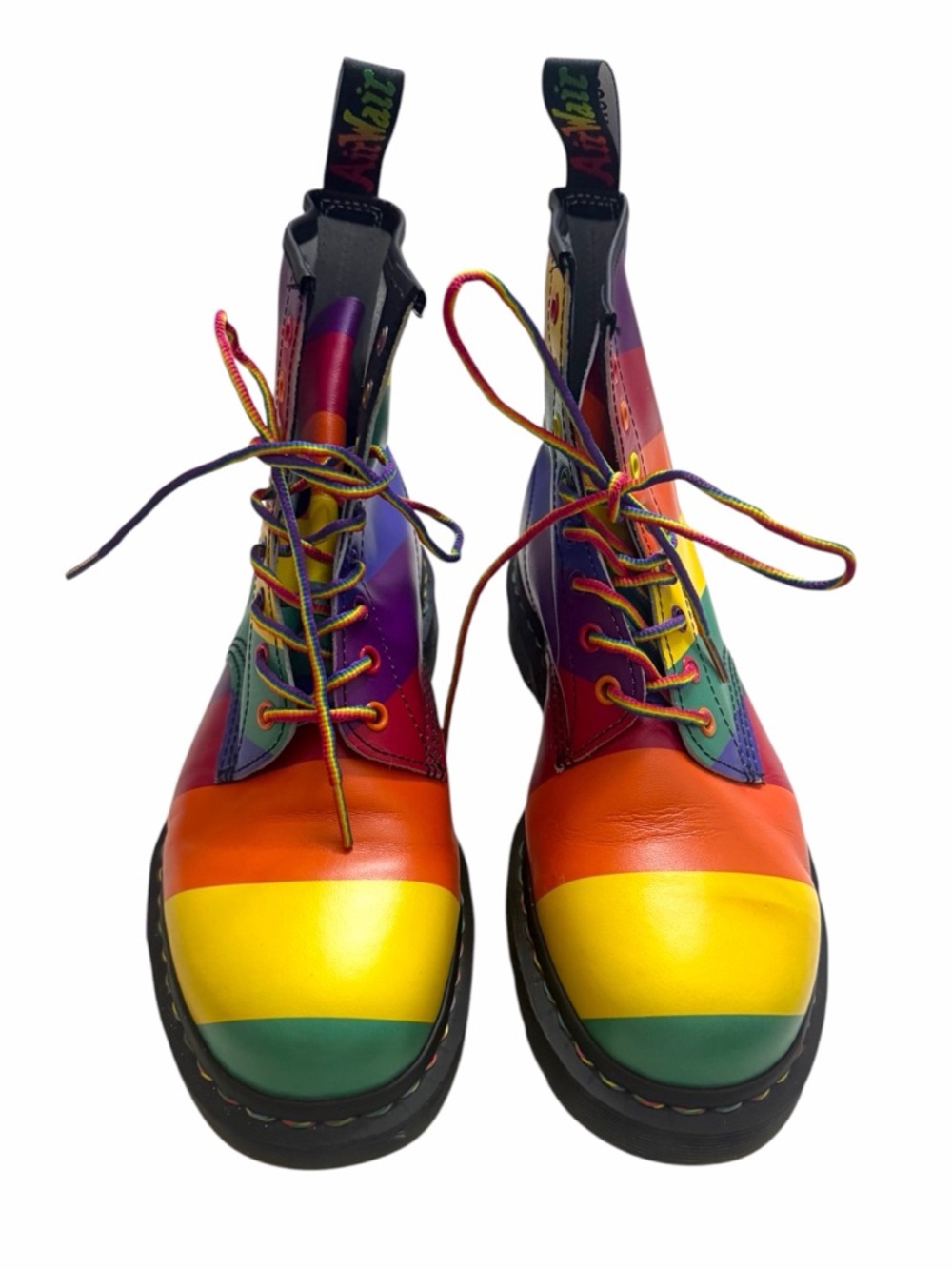 Dr. Martens - 1460 Pride Rainbow Leather Lace Up Combat Boots - Picture 3 of 9